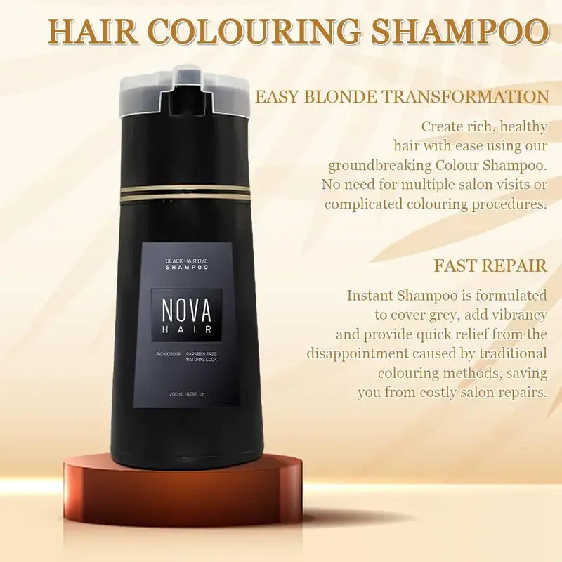 Original Hair Dye Shampoo Nova Hair Instant Dye Shampoo Men Women Quick Easy Safe Hair Color Gray Hair Coverage Nourish Scalp