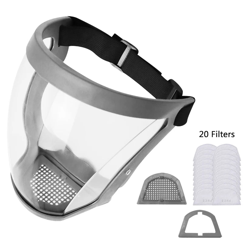 Facial Protection Mask Safety Glasses Anti-Fog Dustproof Multifunctional Work Protection Mask for Welding Woodworking Crop Spray