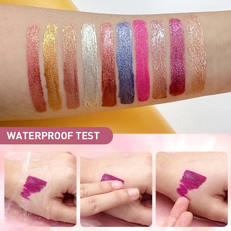 15 Color Glitter Liquid Lipsticks Shimmer Shiny Lipgloss Pearlescent Lip Tint Waterproof Long Lasting Matte Diamond Lips Glaze