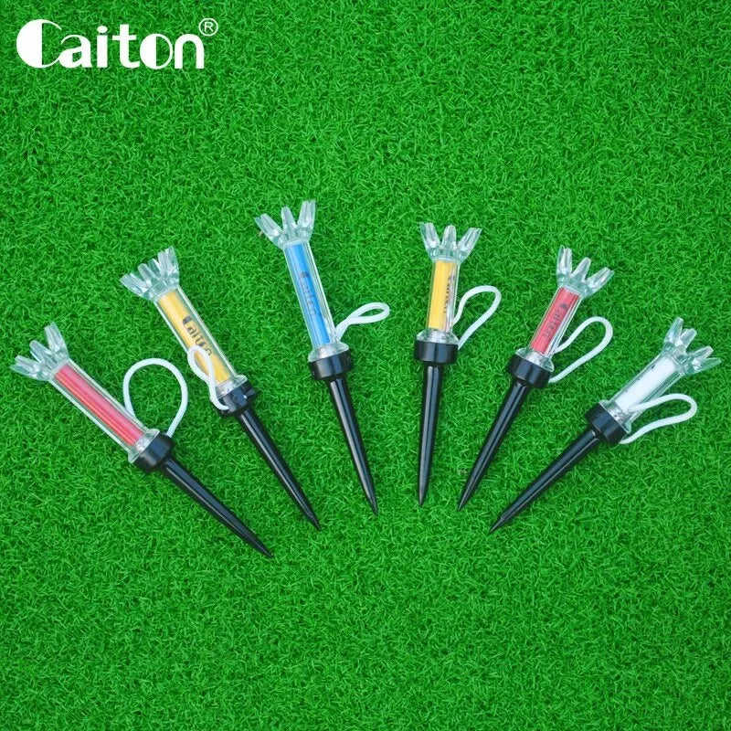 Improve Your Golf Game with the  5Pcs Magnetic Plastic Golf Tee Set - 360Degree Bounce