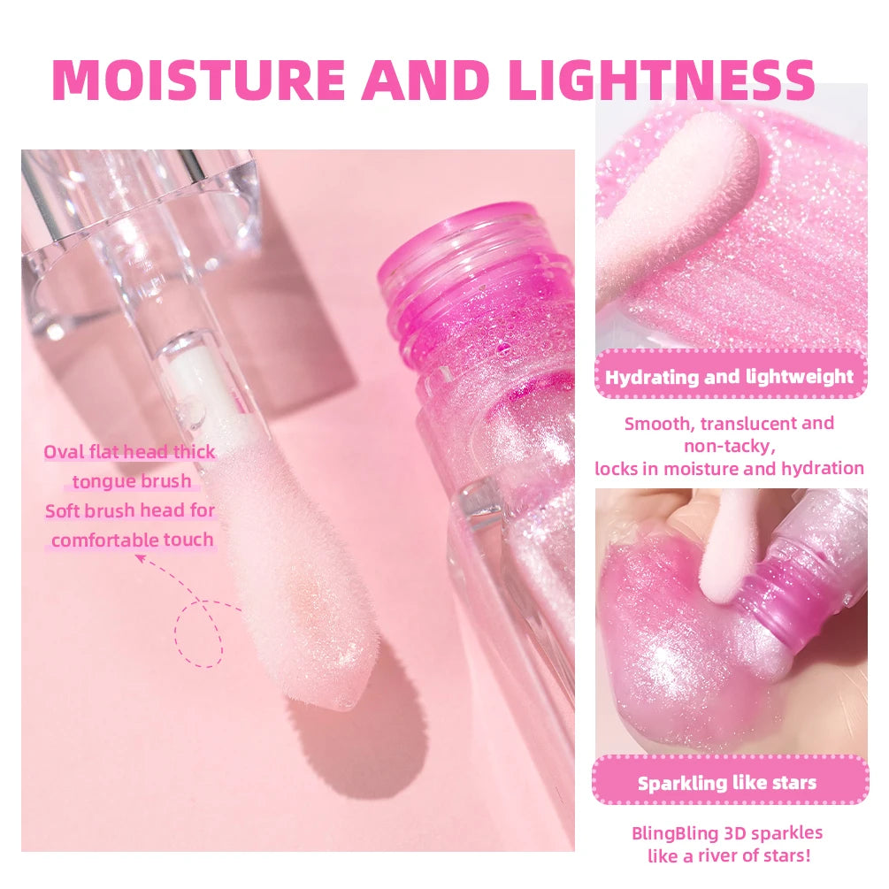 Color Changing Lip Gloss Pearlescent Glassy Lip Oil Natural Moisturizing  Reduce Lip Lines Jelly Plump Lips Care