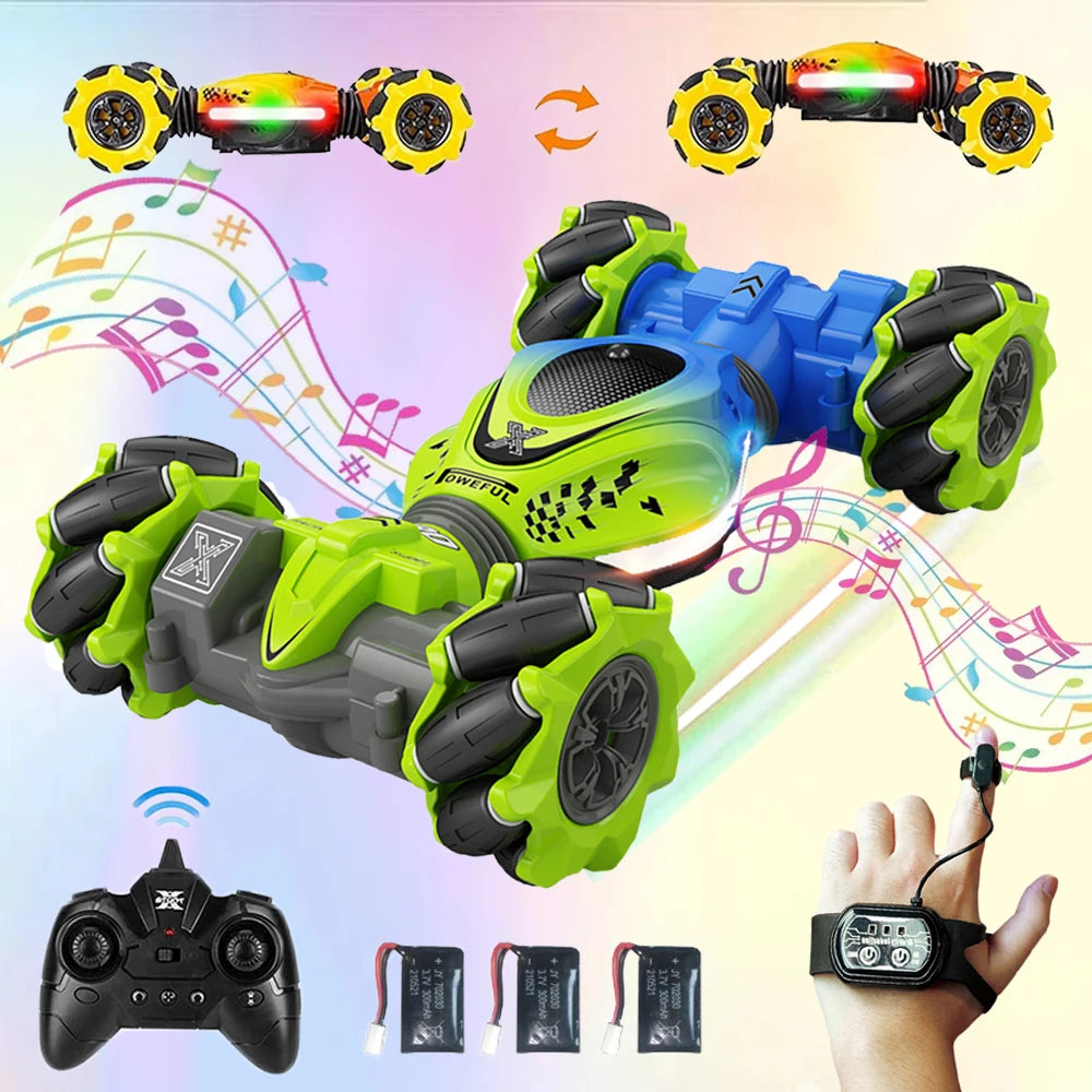 4WD RC Car Toy 2.4G Radio Remote Control Cars RC Watch Gesture Sensor Rotation Twist Stunt Drift Vehicle Toy for Children Kids