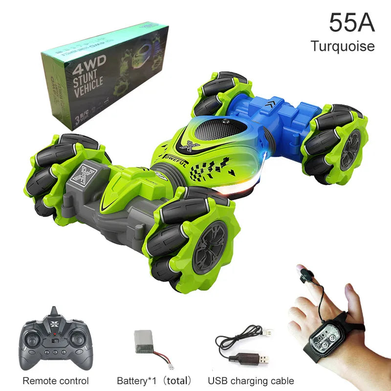 4WD RC Car Toy 2.4G Radio Remote Control Cars RC Watch Gesture Sensor Rotation Twist Stunt Drift Vehicle Toy for Children Kids