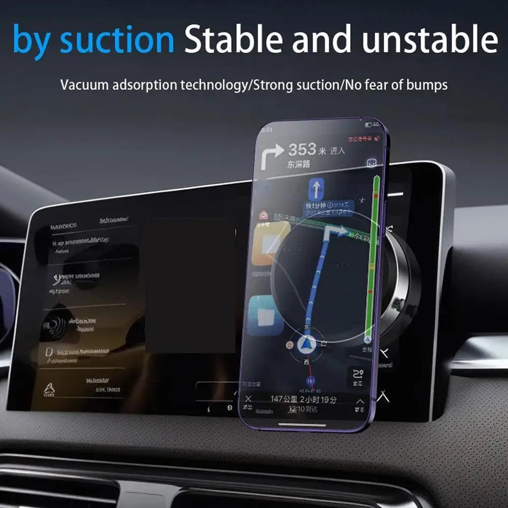 Intelligent Mobile Phone Holder Magnetic Vacuum Adsorption Car Bracket Universal 360° Rotation Double-Sided Adsorption Mount