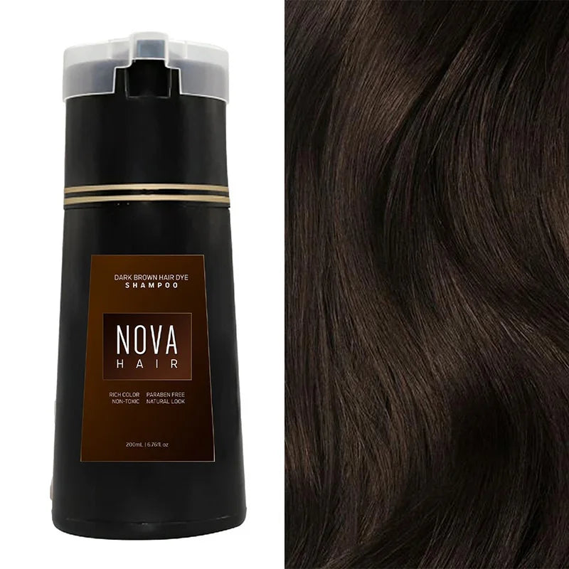 Original Hair Dye Shampoo Nova Hair Instant Dye Shampoo Men Women Quick Easy Safe Hair Color Gray Hair Coverage Nourish Scalp