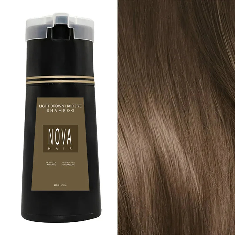 Original Hair Dye Shampoo Nova Hair Instant Dye Shampoo Men Women Quick Easy Safe Hair Color Gray Hair Coverage Nourish Scalp